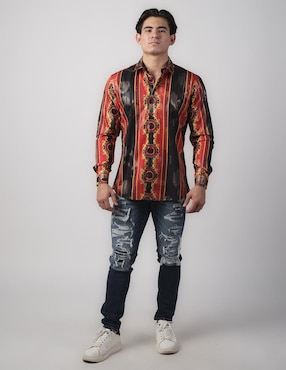 Camisa casual Benziny de algodón manga larga para hombre
