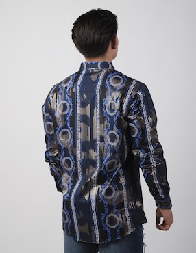 Camisa casual Benziny de algodón manga larga para hombre