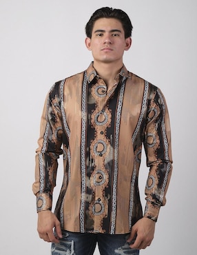 Camisa casual Benziny de algodón manga larga para hombre