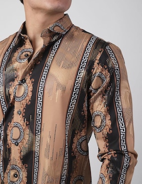 Camisa casual Benziny de algodón manga larga para hombre