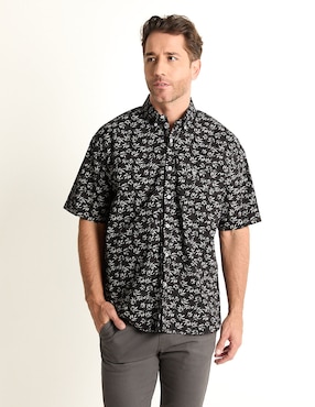 Camisa Casual Cavalatti De Algodón Manga Corta Para Hombre