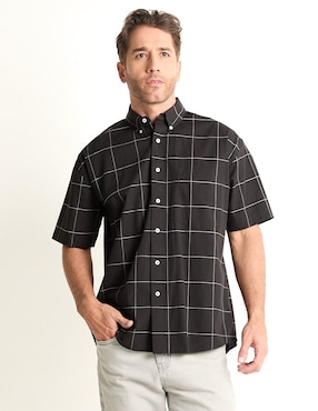 Camisa Casual Cavalatti De Algodón Manga Corta Para Hombre