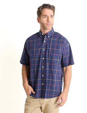 Camisa Casual Cavalatti De Algodón Manga Corta Para Hombre