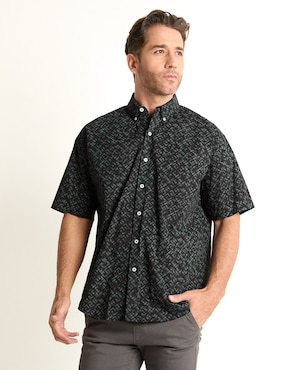 Camisa Casual Cavalatti De Algodón Manga Corta Para Hombre