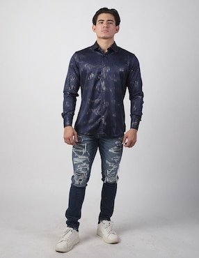 Camisa casual Benziny de algodón manga larga para hombre
