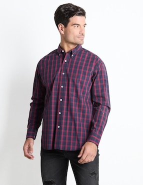 Camisa Casual Cavalatti De Algodón Manga Larga Para Hombre