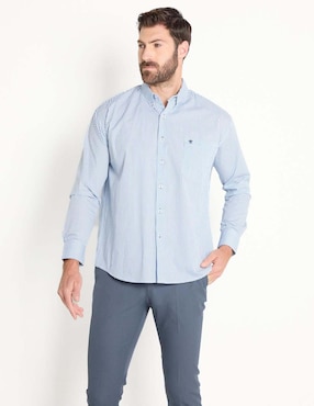 Camisa Casual Cavalatti De Algodón Manga Larga Para Hombre