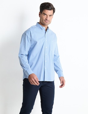 Camisa Bisiness Casual Cavalatti De Algodón Manga Larga Para Hombre