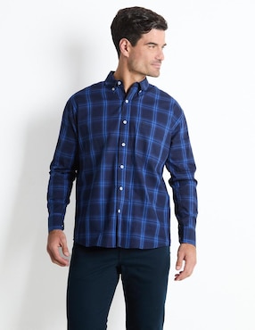 Camisa Casual Cavalatti De Algodón Manga Larga Para Hombre