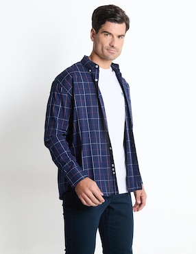 Camisa Casual Cavalatti De Algodón Manga Larga Para Hombre