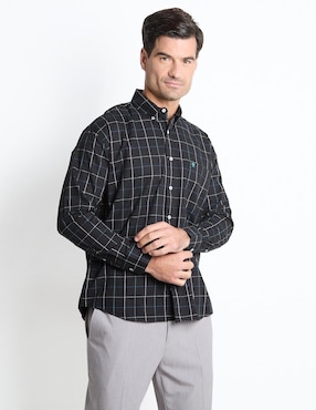 Camisa Casual Cavalatti De Algodón Manga Larga Para Hombre