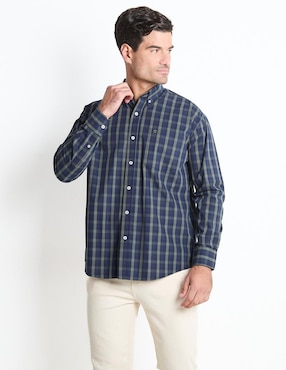 Camisa Casual Cavalatti Algodón Manga Larga Para Hombre