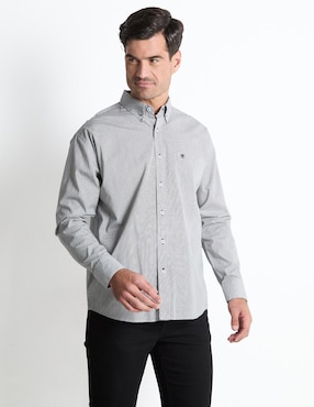 Camisa Business Casual Cavalatti De Algodón Manga Larga Para Hombre