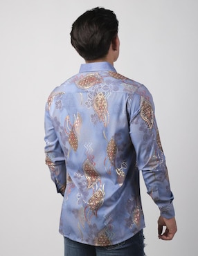 Camisa casual Benziny de algodón manga larga para hombre