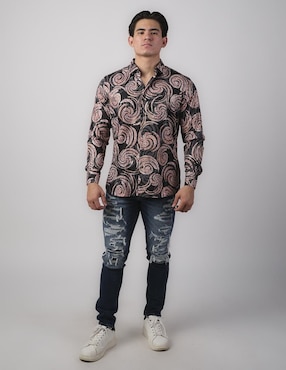 Camisa casual Benziny de algodón manga larga para hombre