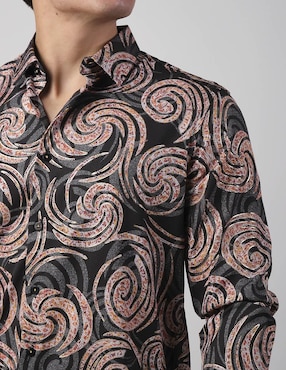 Camisa casual Benziny de algodón manga larga para hombre