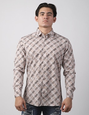 Camisa casual Benziny de algodón manga larga para hombre