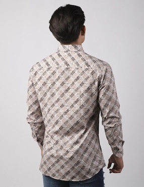 Camisa casual Benziny de algodón manga larga para hombre