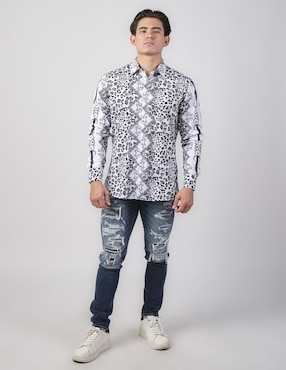 Camisa casual Benziny de algodón manga larga para hombre