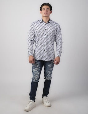 Camisa casual Benziny de algodón manga larga para hombre