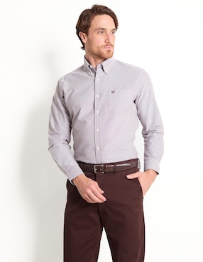 Camisa Casual Chaps De Algodón Manga Larga Para Hombre