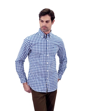 Camisa Casual Chaps De Algodón Manga Larga Para Hombre