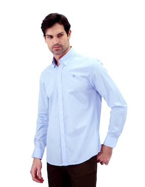 Camisa Casual Chaps De Algodón Manga Larga Para Hombre