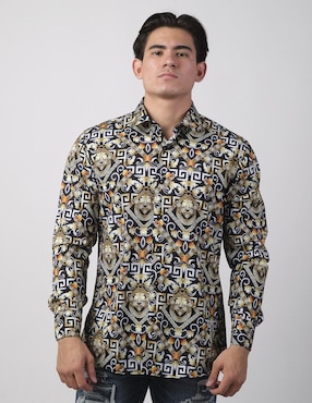 Camisa casual Benziny de algodón manga larga para hombre