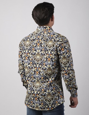 Camisa casual Benziny de algodón manga larga para hombre