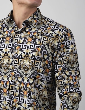 Camisa casual Benziny de algodón manga larga para hombre