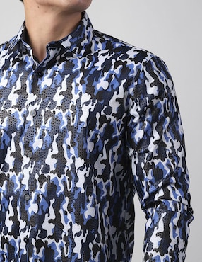 Camisa casual Benziny de algodón manga larga para hombre