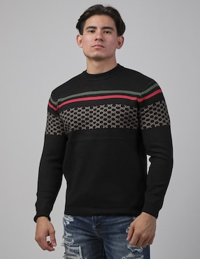 Suéter Moderno Cuello Redondo Para Hombre