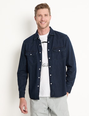 Sobrecamisa Casual Old Navy De Algodón Manga Larga Para Hombre