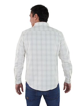Camisa casual Breton de algodón manga larga para hombre