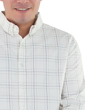 Camisa casual Breton de algodón manga larga para hombre