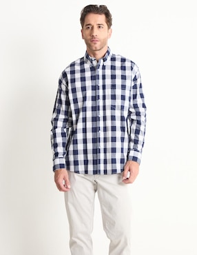 Camisa Casual Cavalatti De Algodón Manga Larga Para Hombre