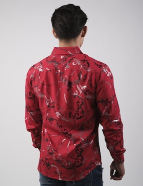 Camisa casual Pavini de algodón manga larga para hombre