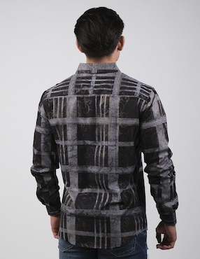 Camisa casual Pavini de algodón manga larga para hombre