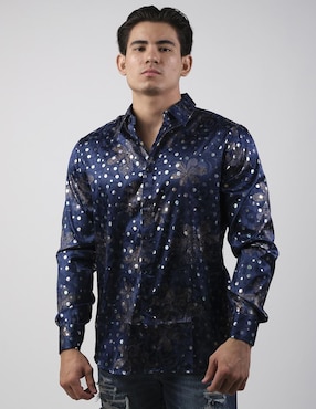 Camisa Casual Pavini Manga Larga Para Hombre