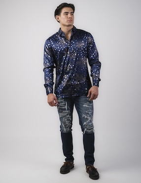 Camisa casual Pavini manga larga para hombre