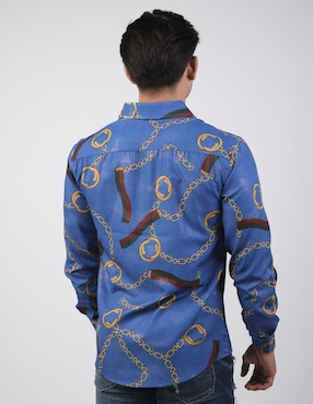 Camisa casual Pavini manga larga para hombre
