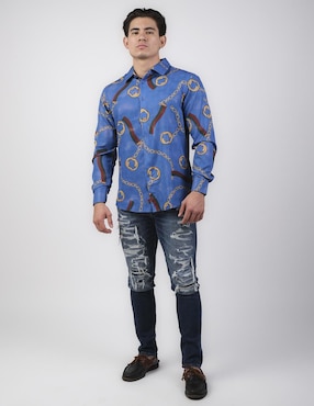 Camisa casual Pavini manga larga para hombre