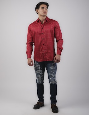 Camisa casual Pavini manga larga para hombre
