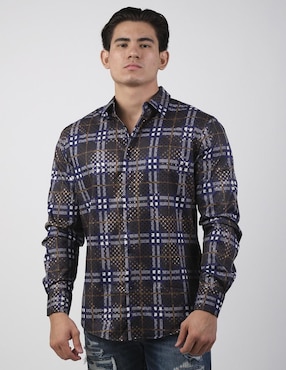 Camisa Casual Pavini Manga Larga Para Hombre