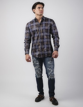Camisa casual Pavini manga larga para hombre