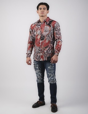 Camisa casual Pavini manga larga para hombre