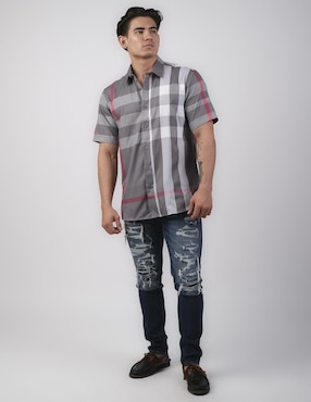 Camisa casual Benziny de algodón manga corta para hombre