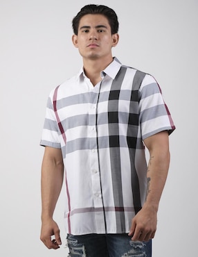 Camisa casual benziny de algodón manga corta para hombre