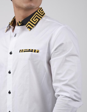Camisa casual Pavini de de algodón manga larga para hombre