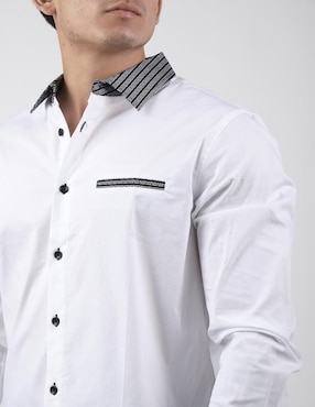 Camisa casual Pavini de algodón manga larga para hombre